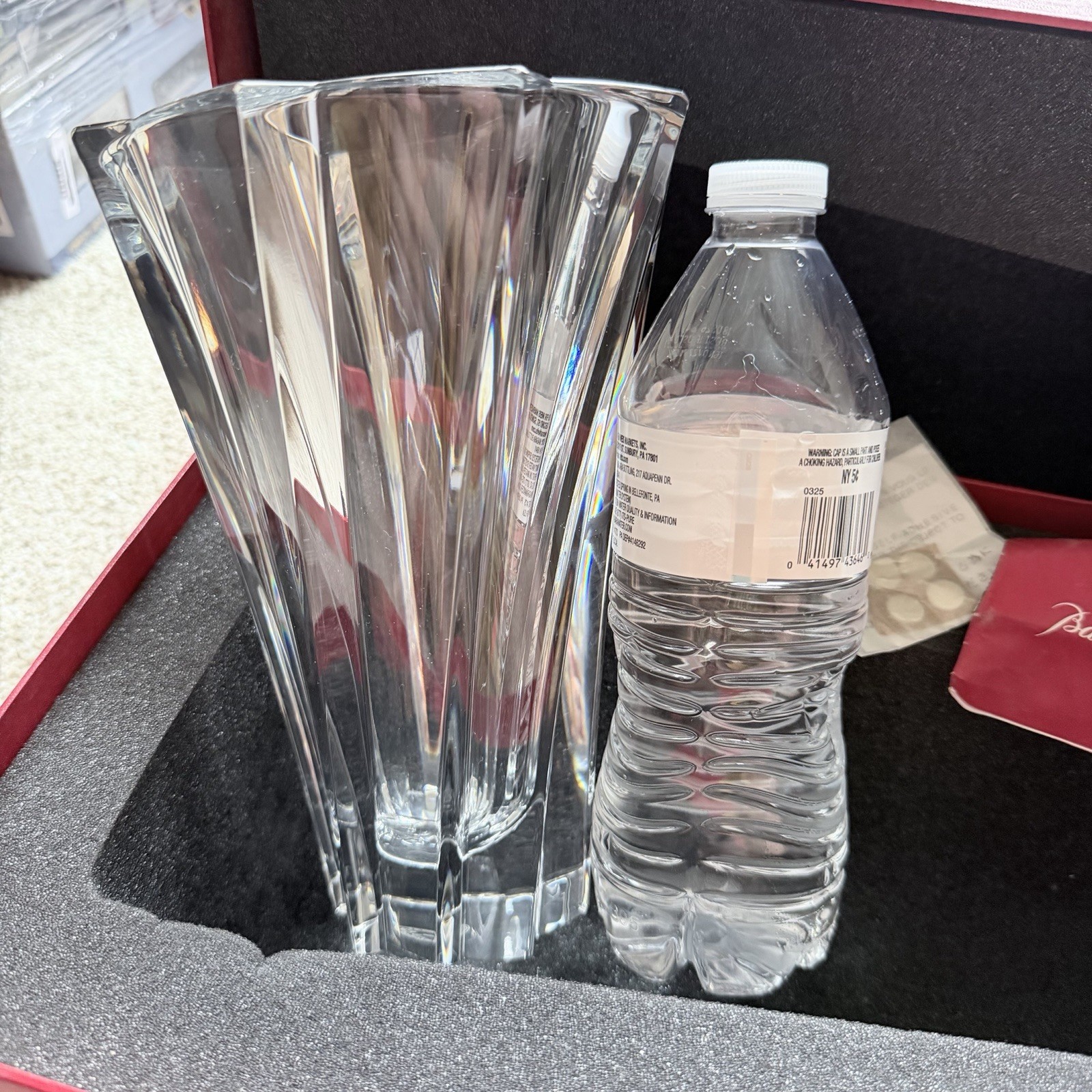 Large BACCARAT France Glass Polignac Crystal Twist FLOWER VASE 8,5inches
