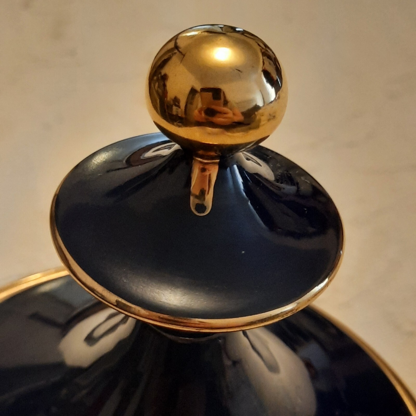 Vintage IL Verrocchio Glazed Pottery Florence Italy Decorative Cobalt Blue Jar