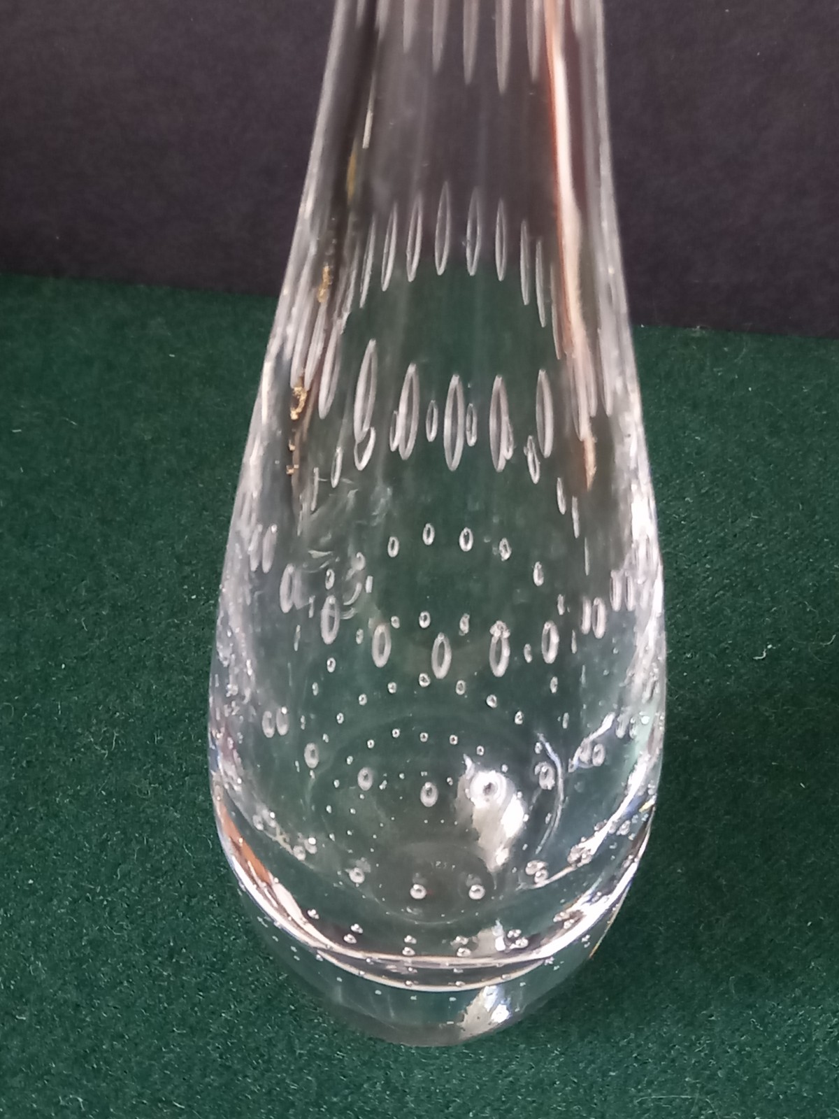 Vintage Vicke Lindstrand art glass vase Kosta Boda Controlled Bubbles 1950s
