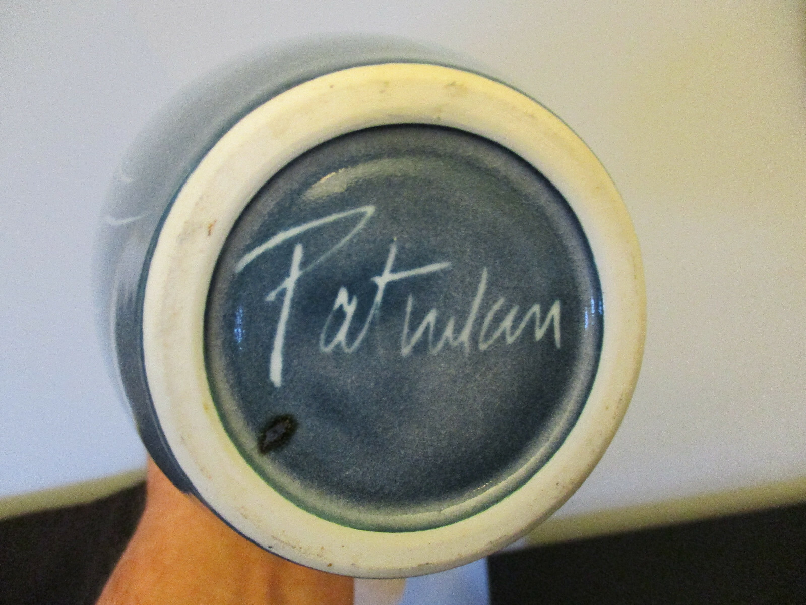 Modern Contemporary Studio Art Pottery Abstract Glazing Banded Vase Signed!