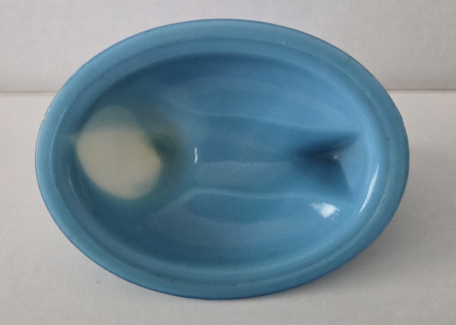 Westmoreland Hen Rooster On Nest white head blue nest Glass 5.5” excel condition