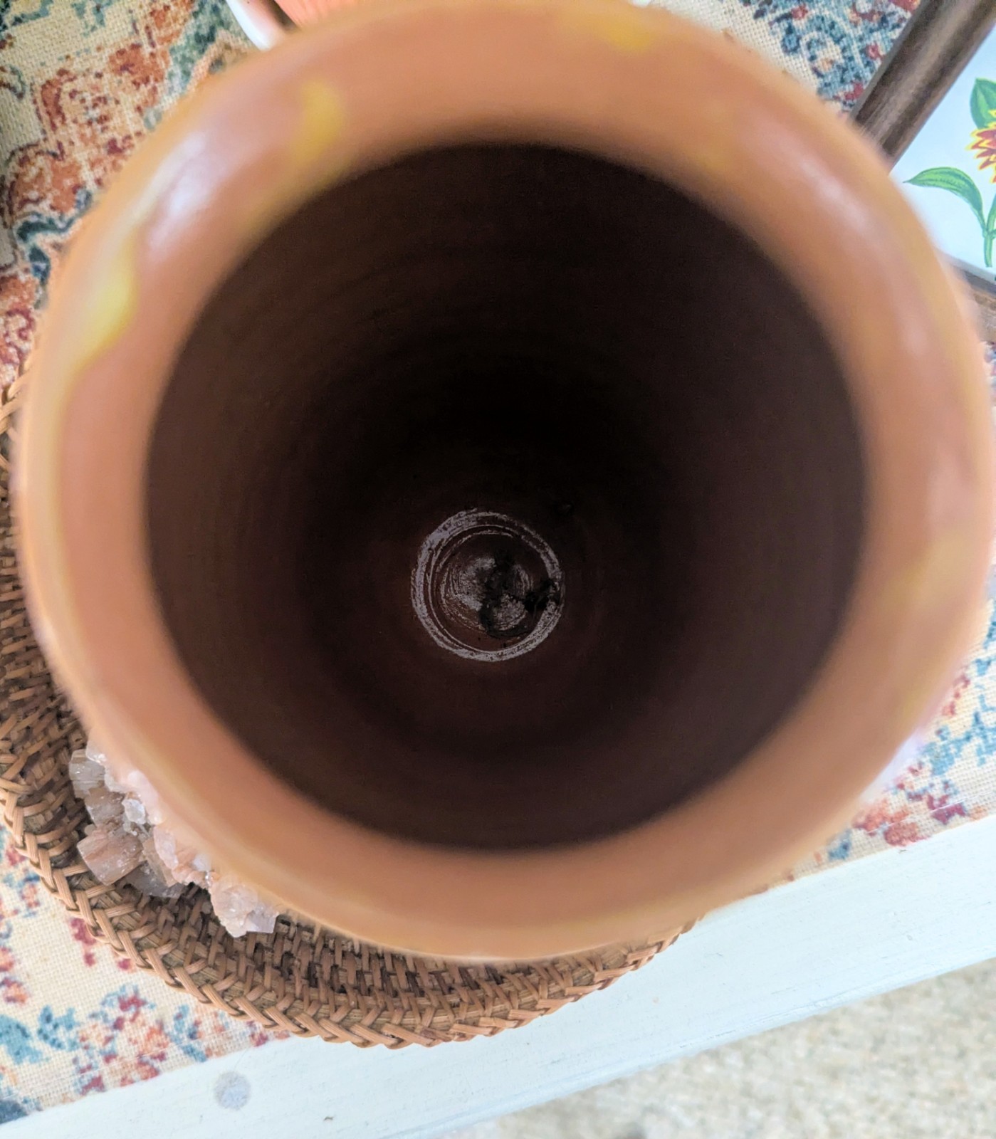 Terracotta Hand-Painted Studio Pottery Vase – Artisan Folk Art Boho
