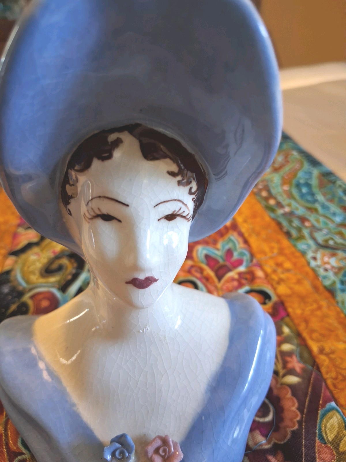 Ceramic Lady Head Vase 5-inch,VERY GOOD Cond.
