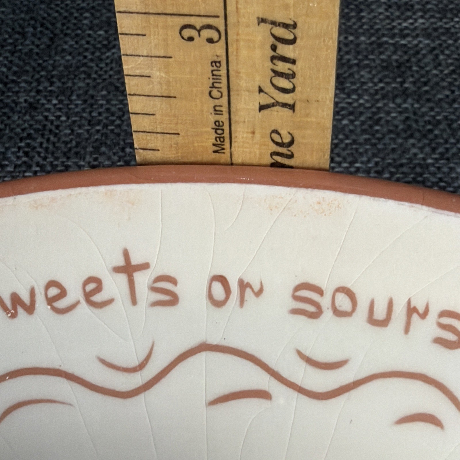 VTG Ruth Price Pennsylvania Dutch Motto Ware Candy Dish For Sweets Or Sours