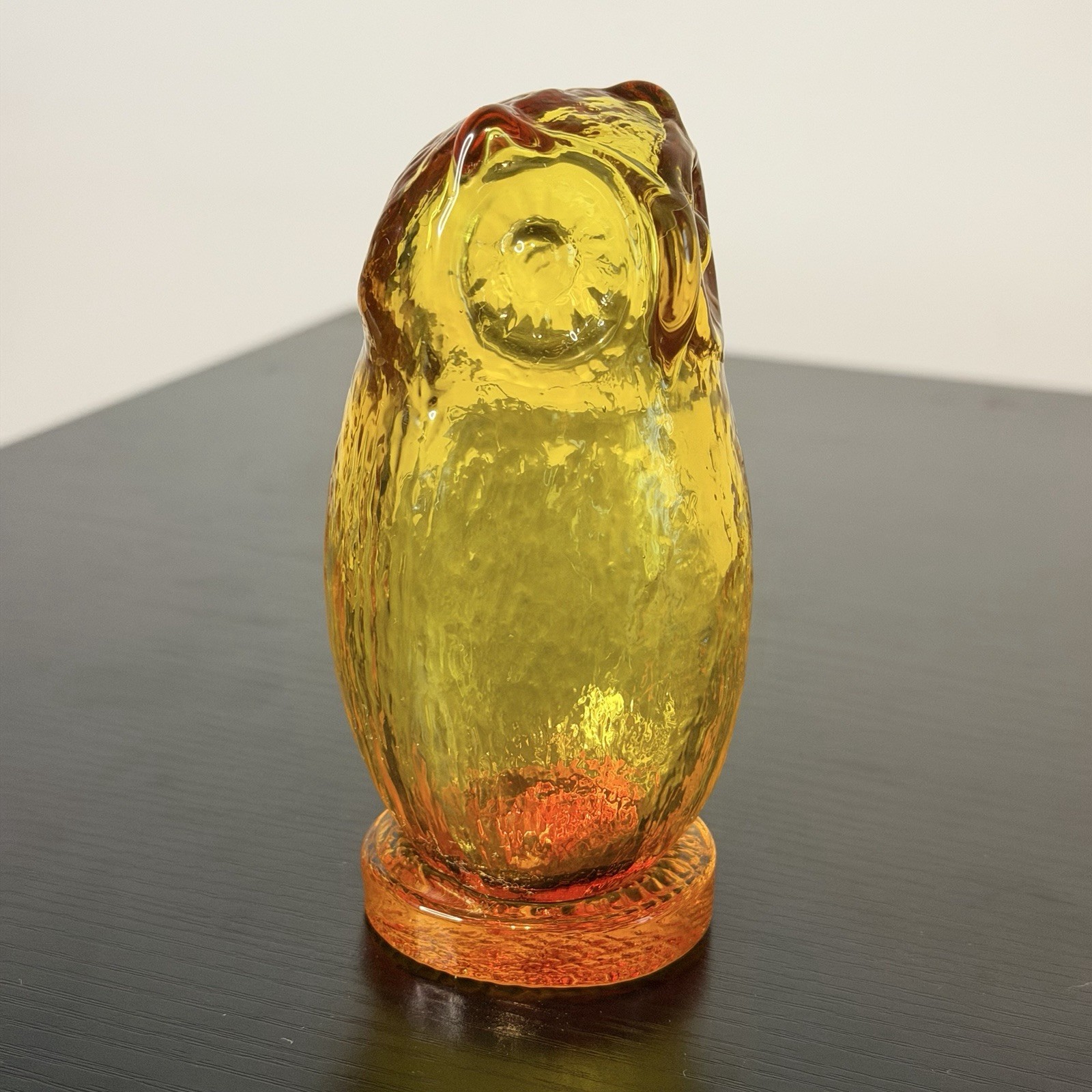 Vintage Pilgrim Glass Amberine Owl Figurine – 1970s – Glass Art – Mold Blown