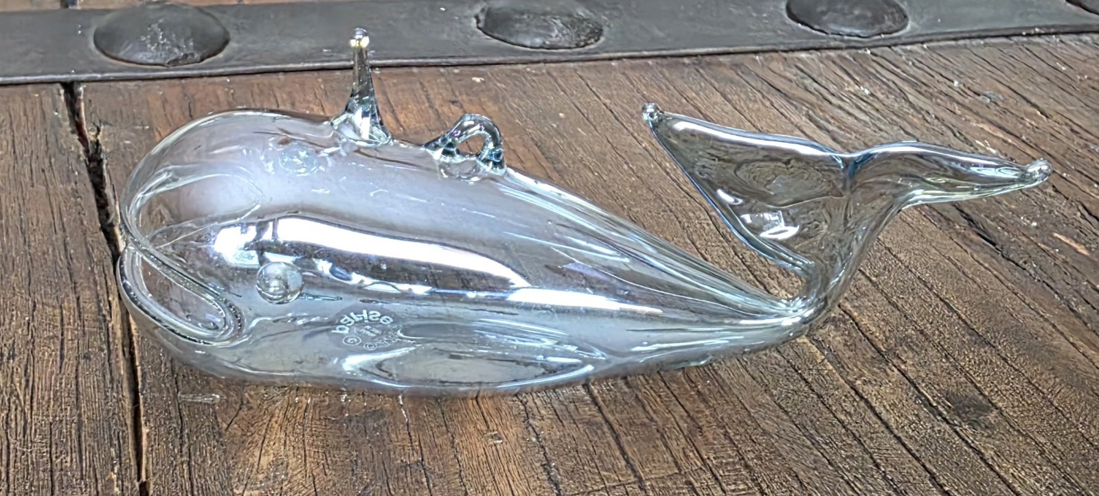 VTG PARISE VETRO hand Blown Glass Art *Whale* Figurine Ornament Italy 6.25″ Rare