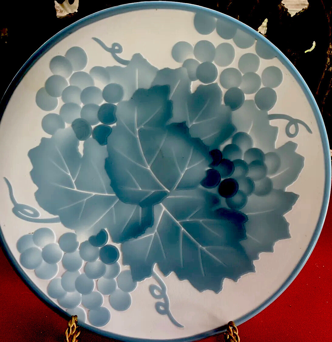 Antique Steuben Acid & Wheel-Cut Engraved Cameo Carved Glass Charger, C. 1920.