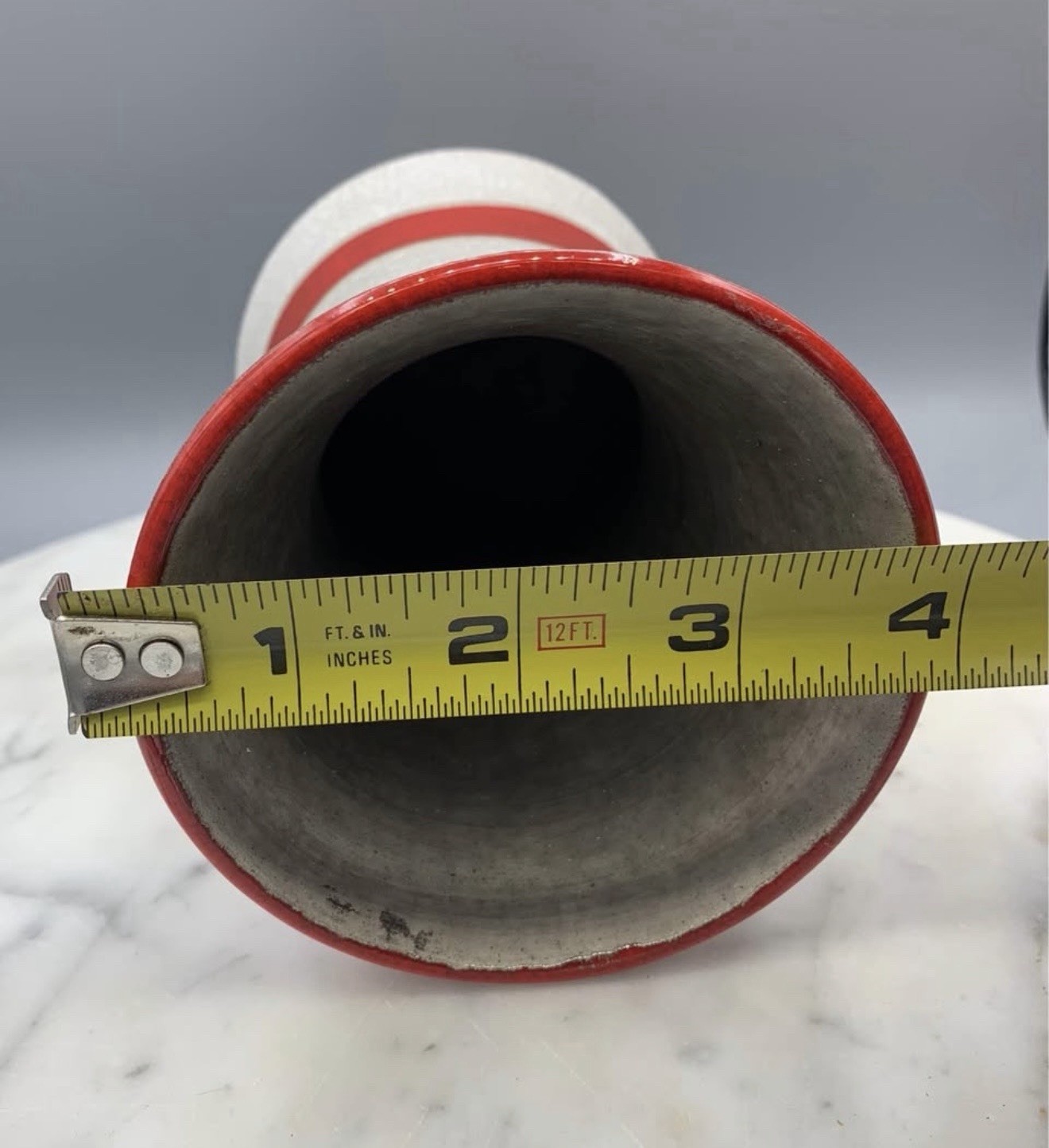 Artist Signed “Chrisco” Vase, Red and White