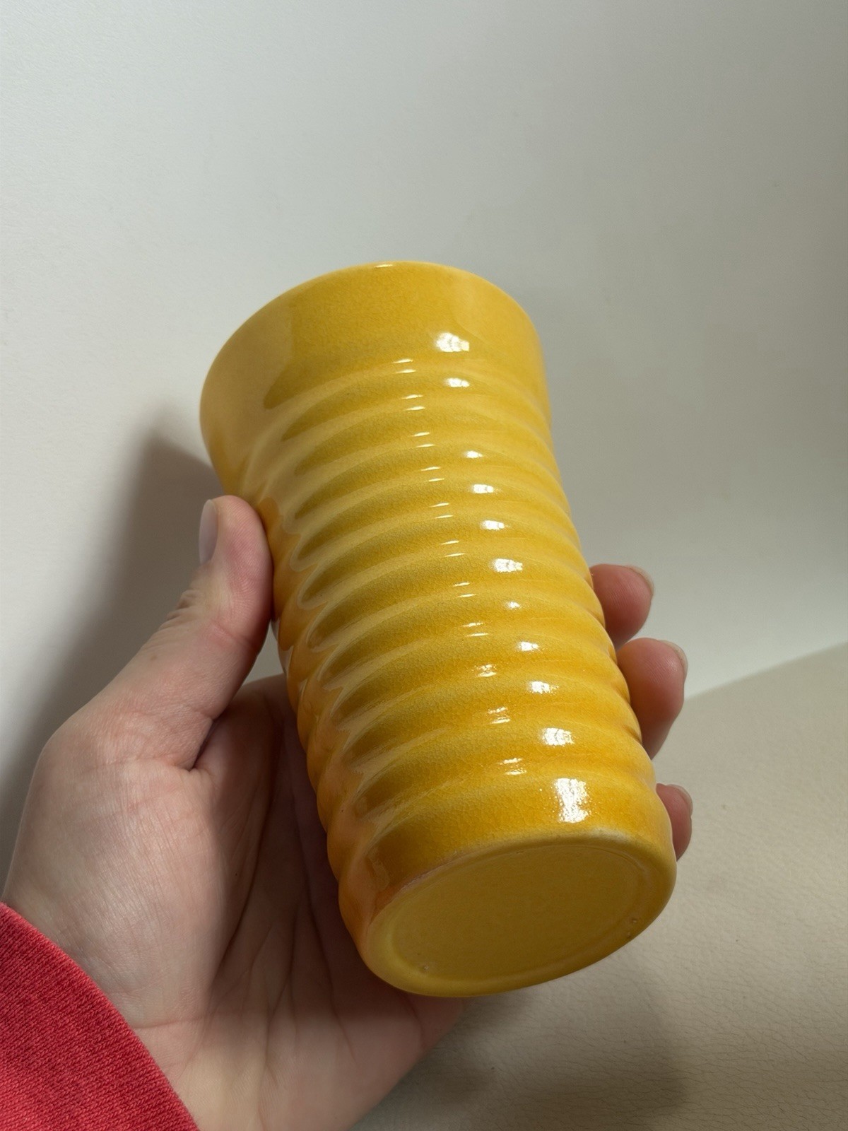 VINTAGE Bauer Pottery Ring Ware 12 Oz Yellow Tumbler Set Of 2