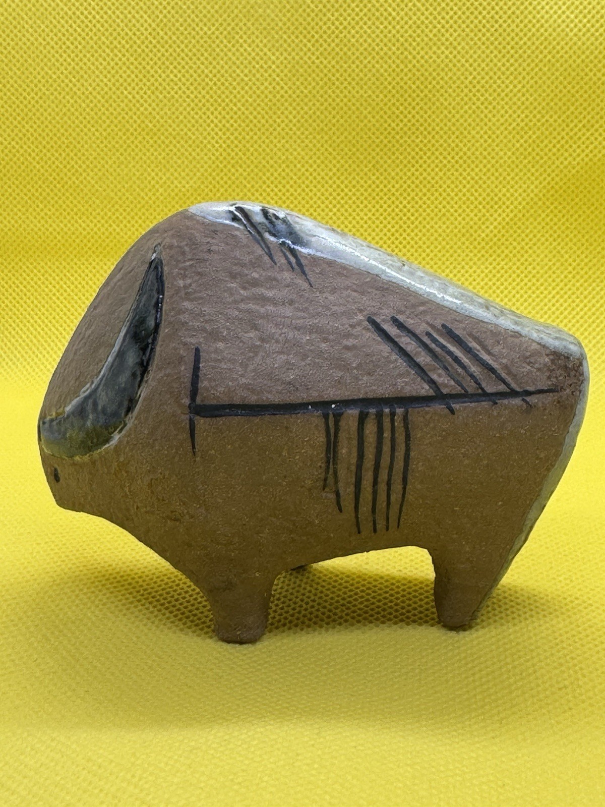 Lisa Larson Bison Sculpture Lilla Small Zoo series Gustavsberg Stoneware Art