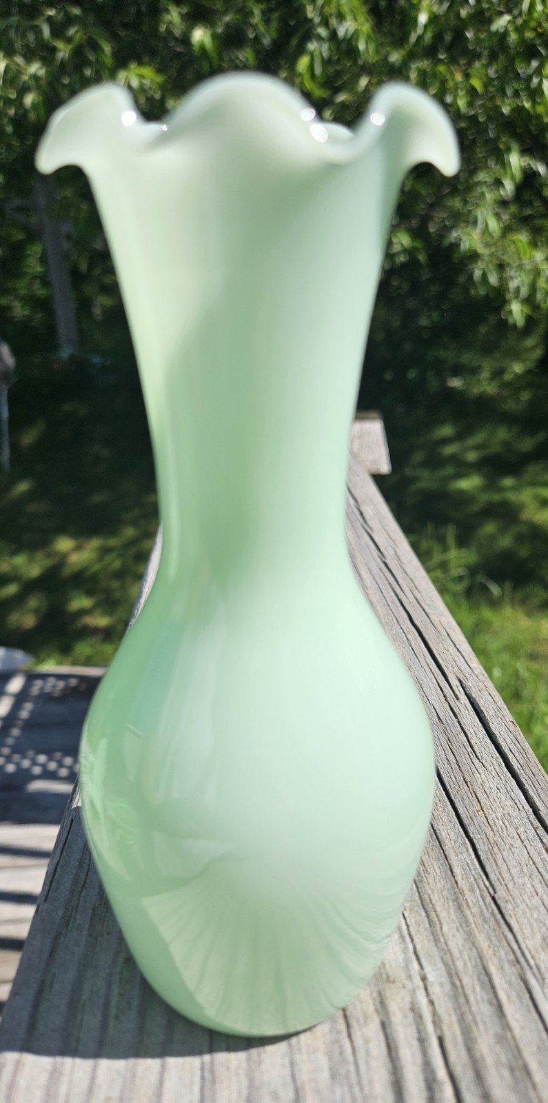 Jade Vase Green Glass 6 Tall Bud Vase