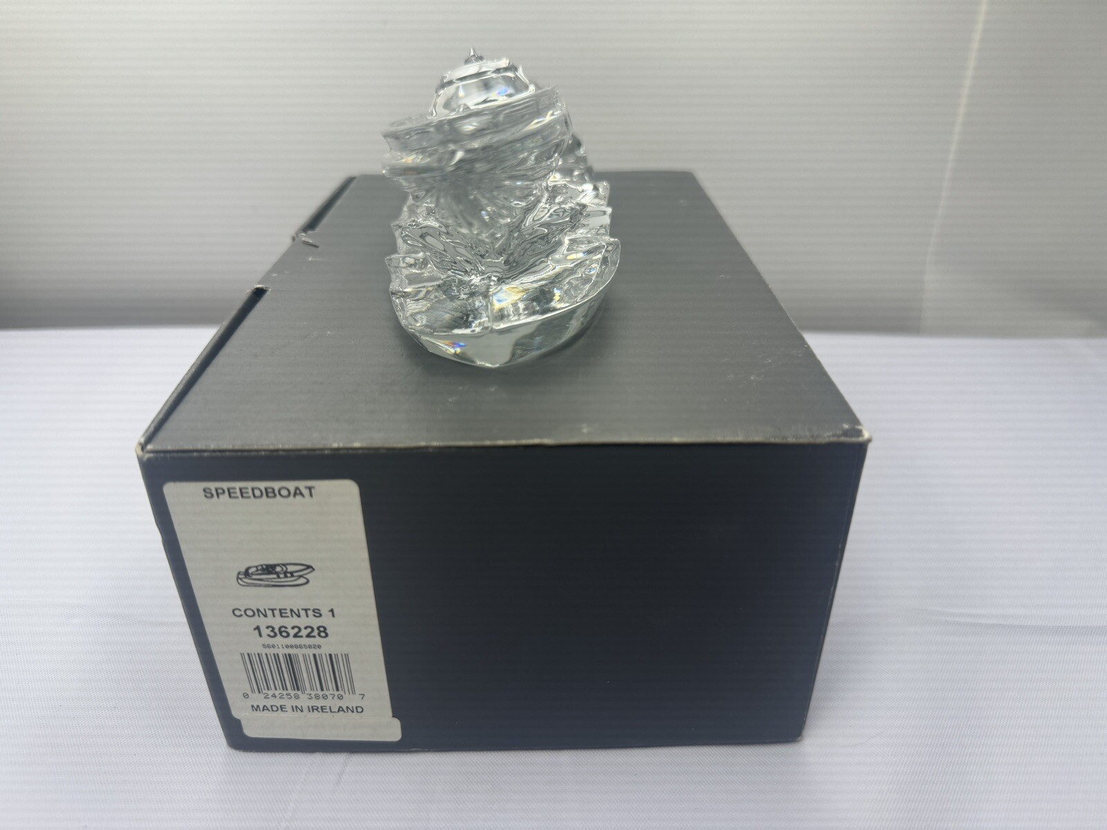 Waterford Crystal Speedboat Made in Ireland With Box And COA