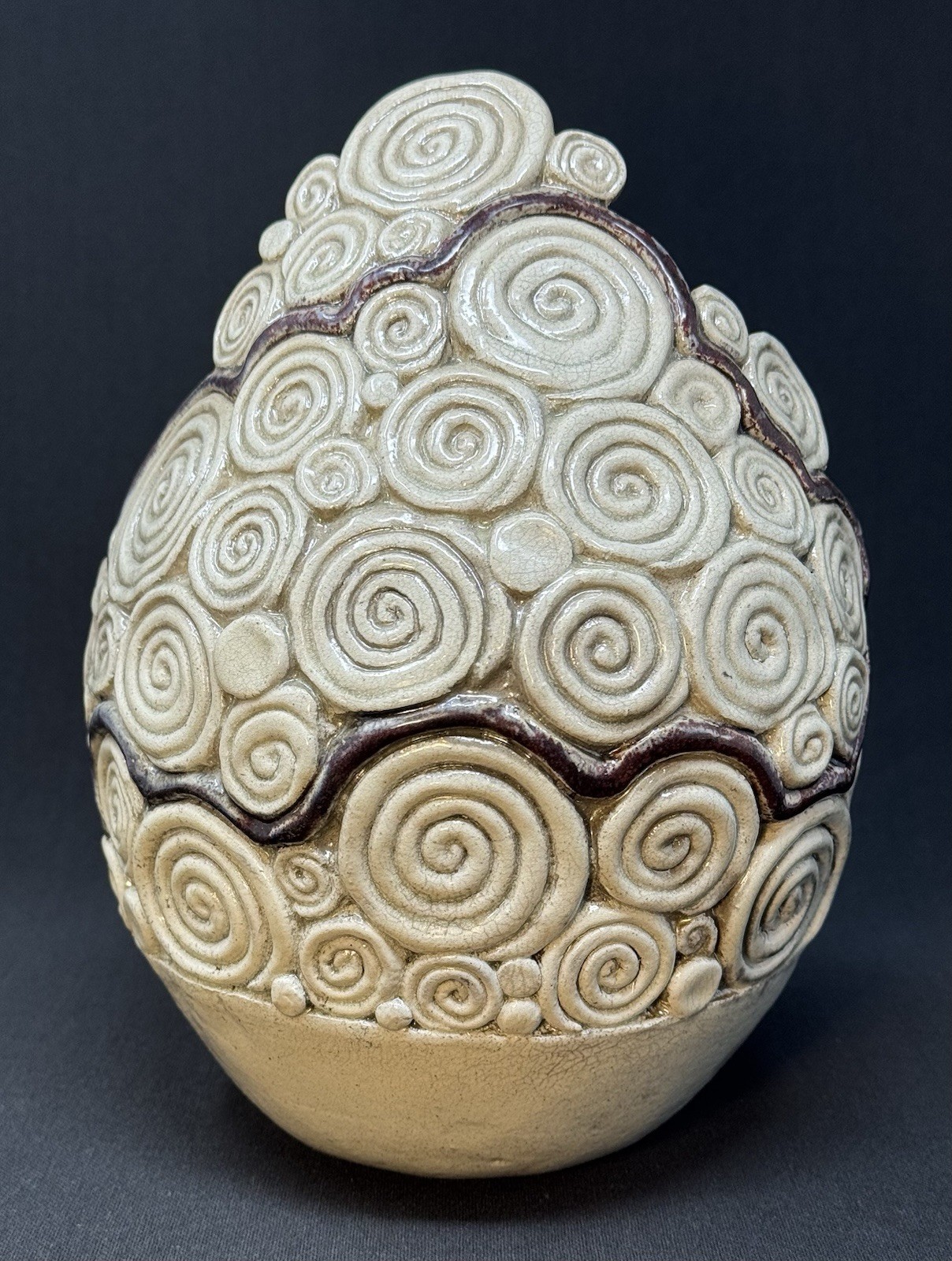 Signed Studio Art Pottery Coil Pottery Bowl / Vase