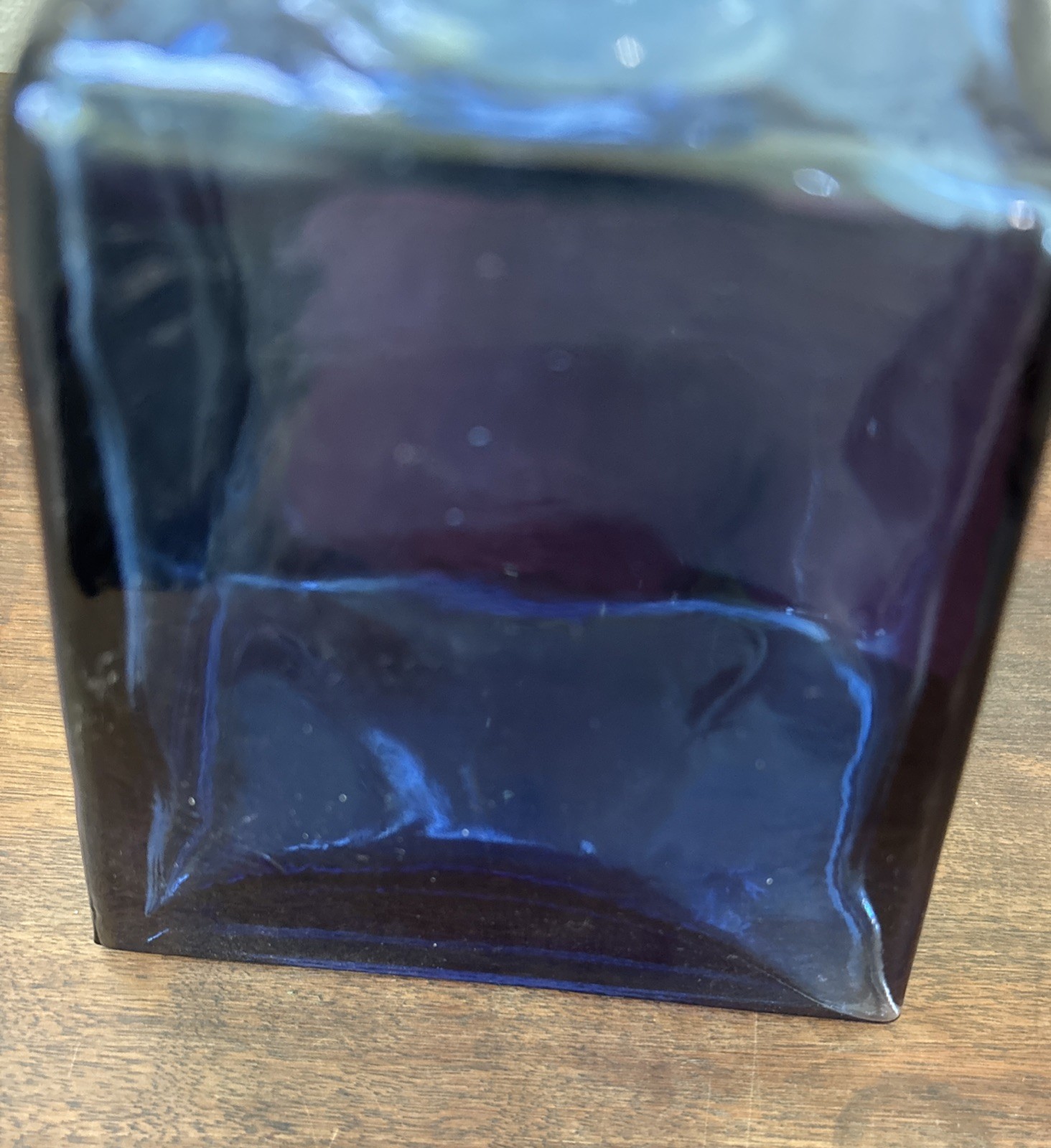 Vintage Heavy Cobalt Blue Glass Decanter Apothecary Bottle No Cork Vase Tapered