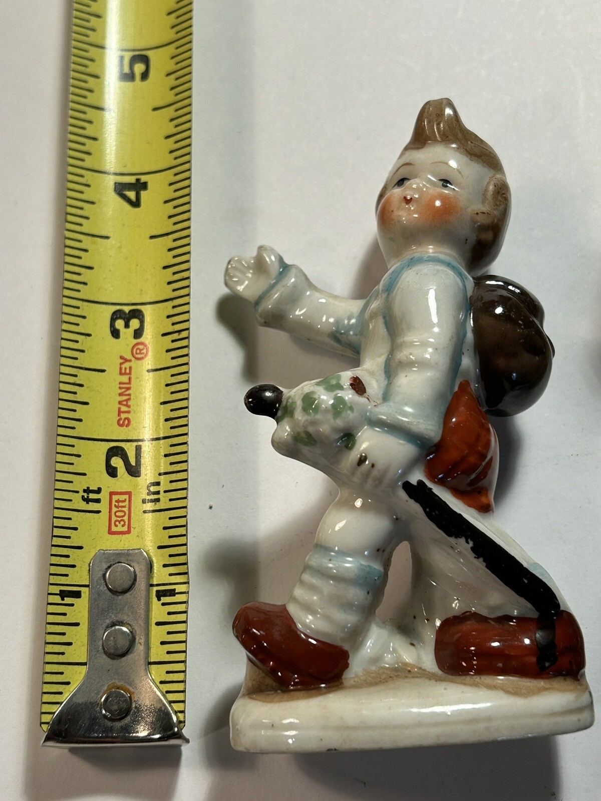 Vintage Occupied Japan Hiker Hiking Boy Porcelain Statue Figurine