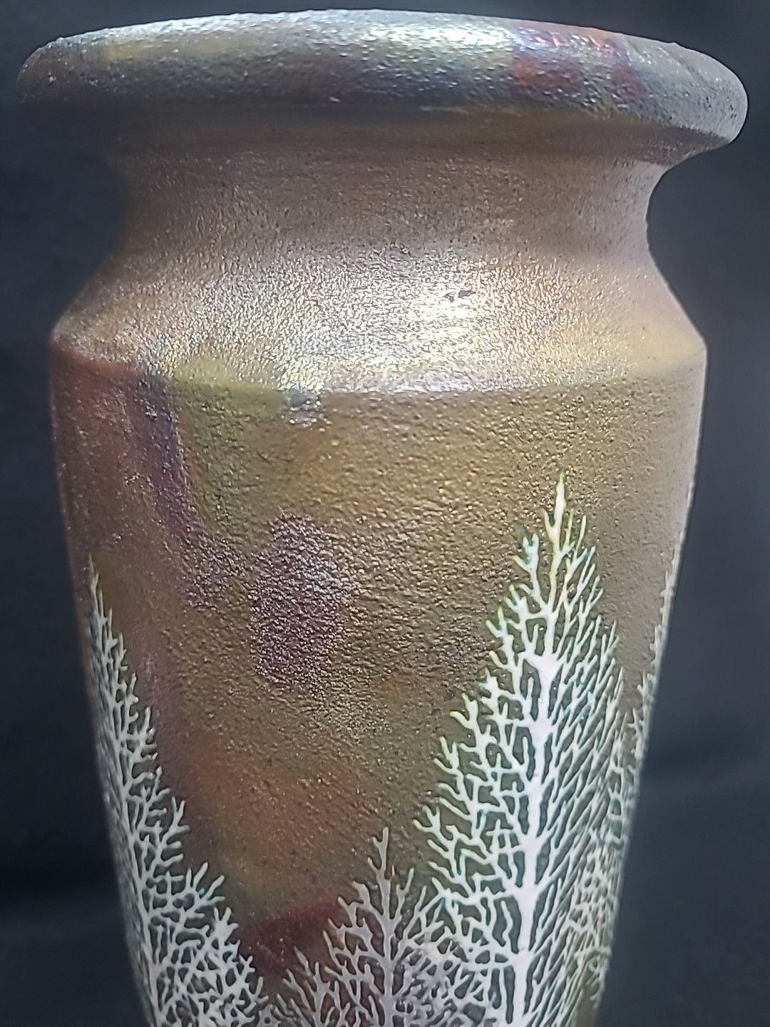 Studio Art Pottery Vase Tall Landscape Aspen Trees Tim Axtman 12 3/4″ #371