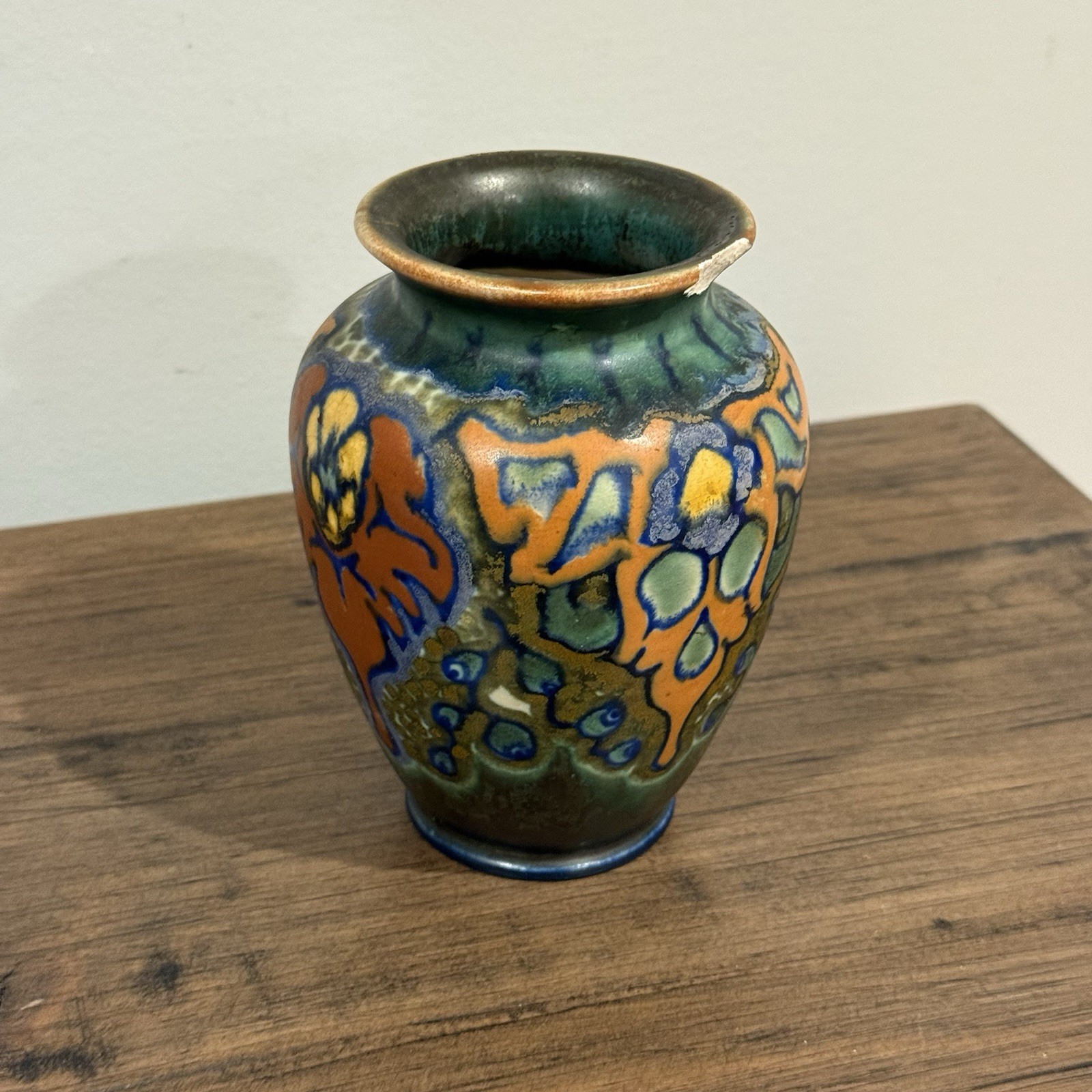 Gouda Holland 562 “Francis” Art Pottery Vase Hand Painted Dutch Deco c.1920s
