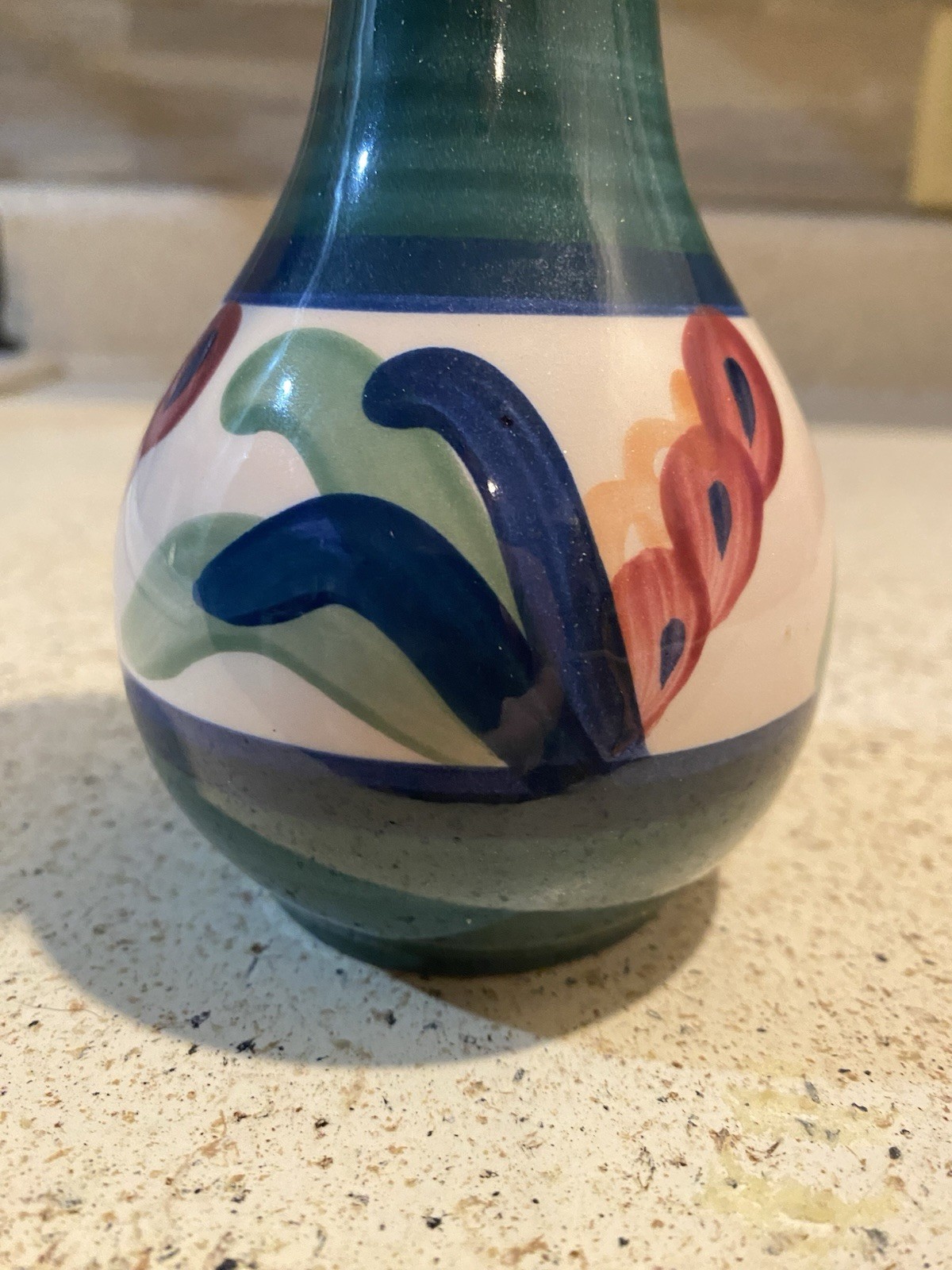 Vintage Gail Pittman Ceramic Bud Vase in the “Grapevine” Pattern Signed 1988