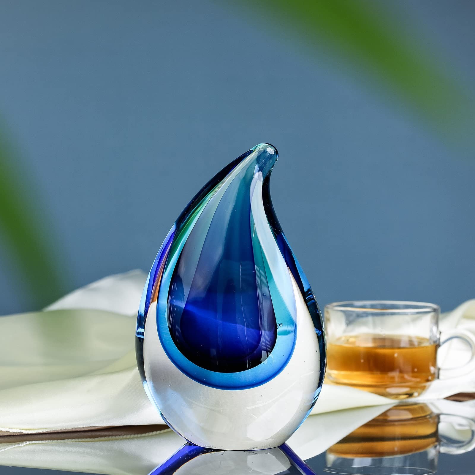 Hand-Blown Murano-Style Glass Sculpture Figurine Decor – Blue Art Gift