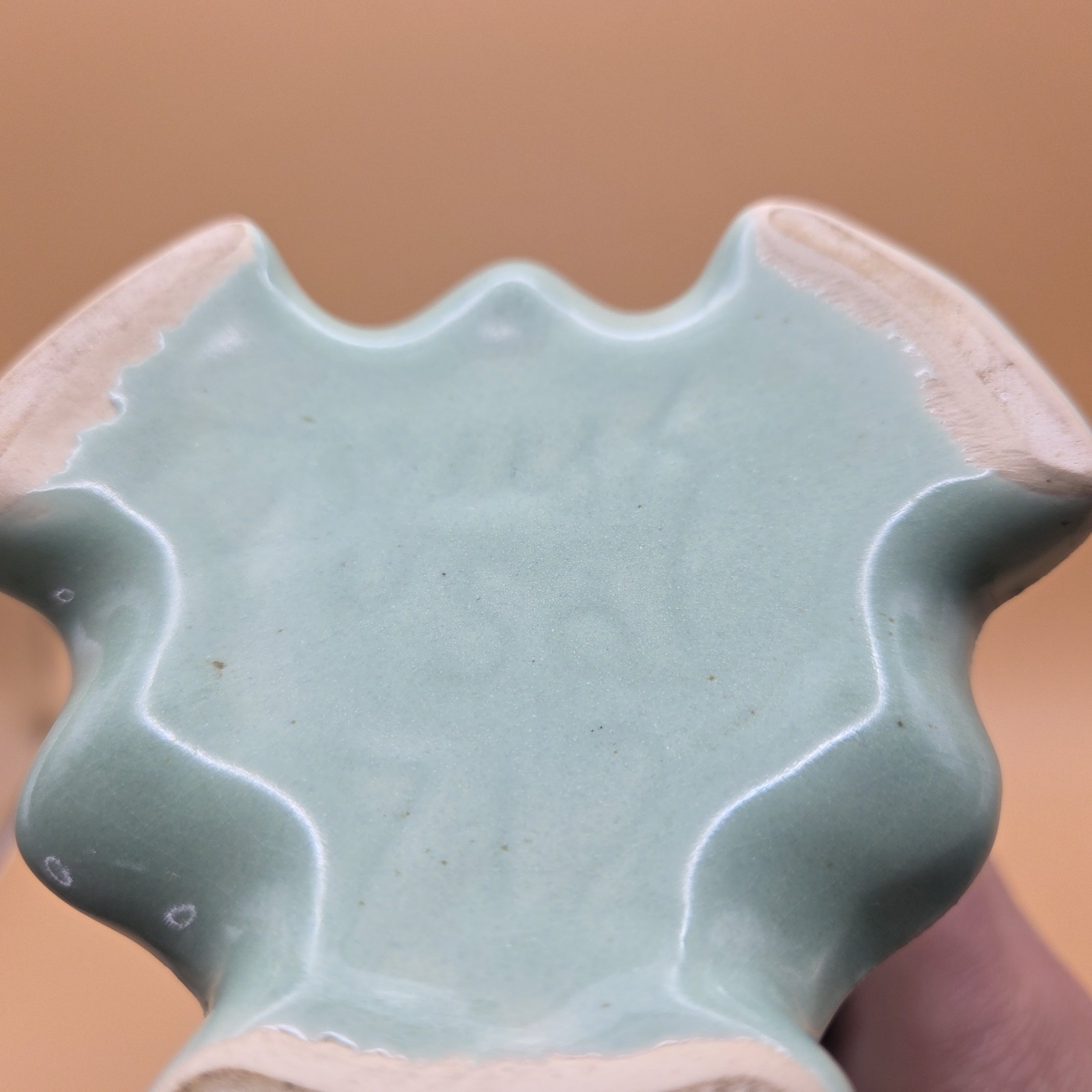 Brush McCoy Pottery 712 Mint Green Fluted Vase 8″ Art Deco 1940s USA