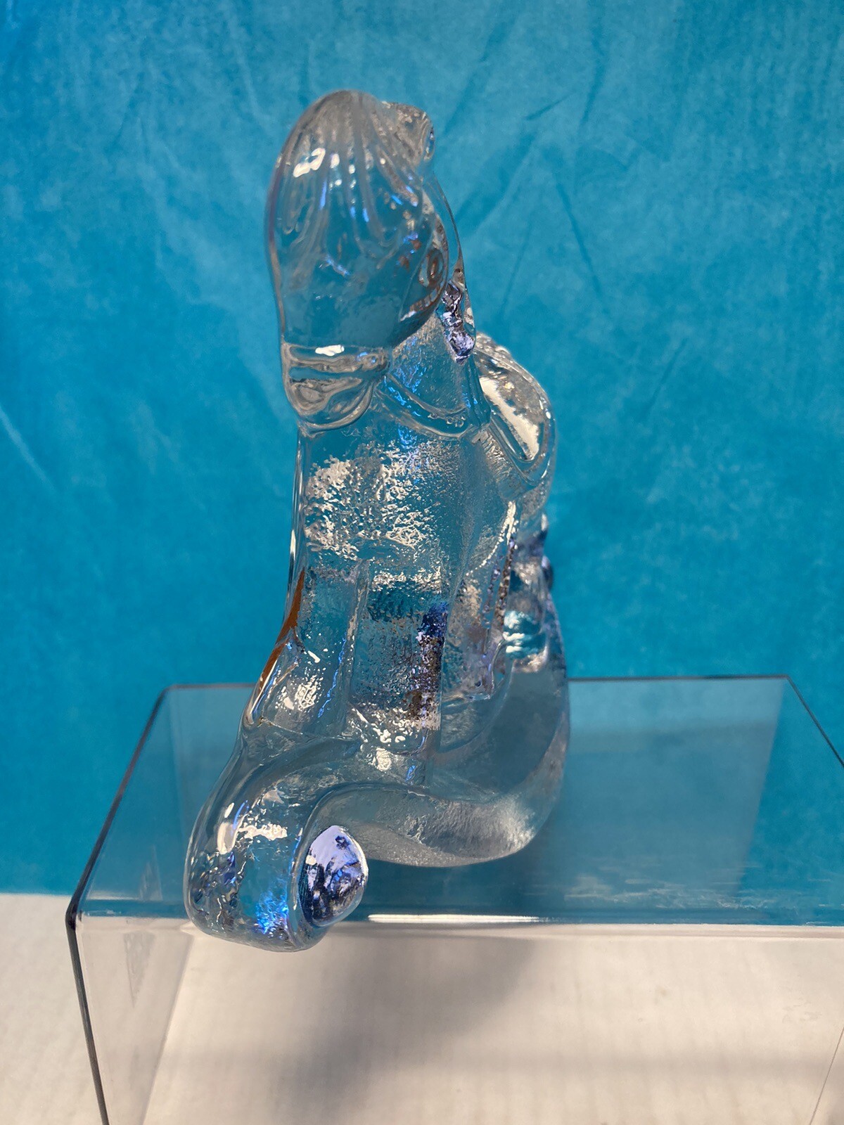 Riedel Austrian Lead Crystal Clear Textured Rocking Horse Figurine Paperweight