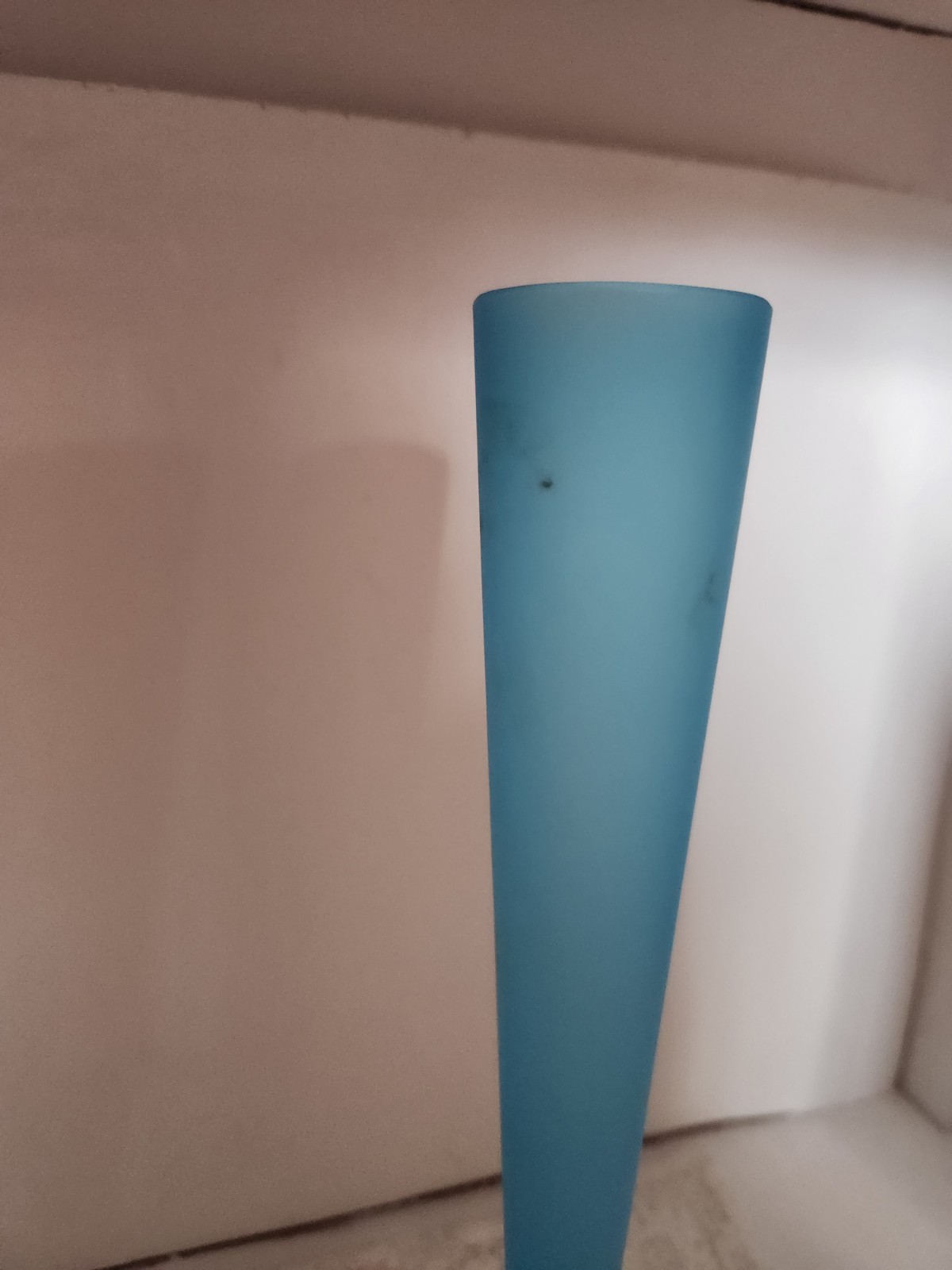 Vintage Tiffin Blue W/ Canary Uranium Foot Satin Glass 10″ Bud Vase