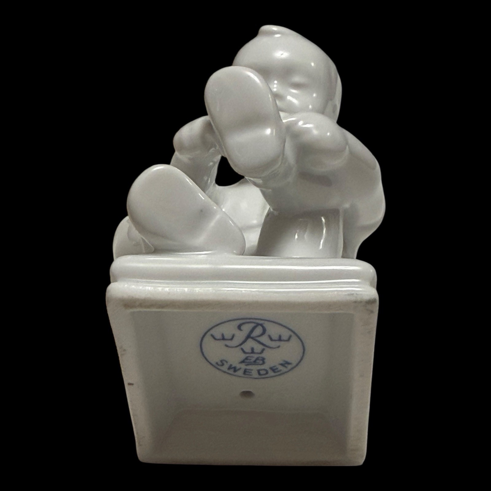 Rorstrand Bjurstrom Little Lasse Boy Putting on His Shoe Porcelain Figurine