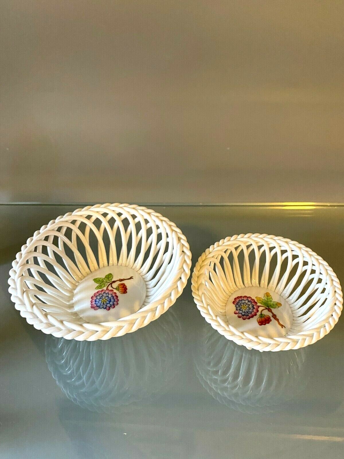 2 | Herend | Open Weave Baskets | #7372 | #7373