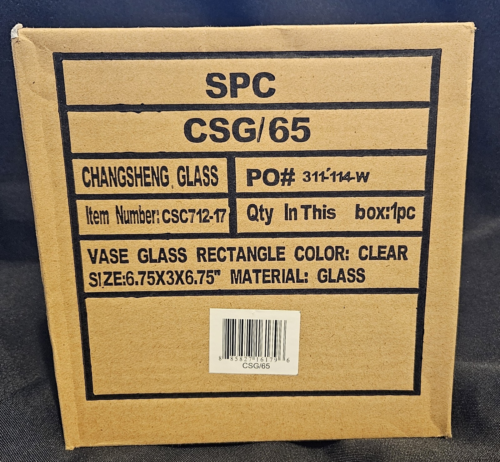Sierra Pacific Crafts Clear Glass Rectangular Vase NIB