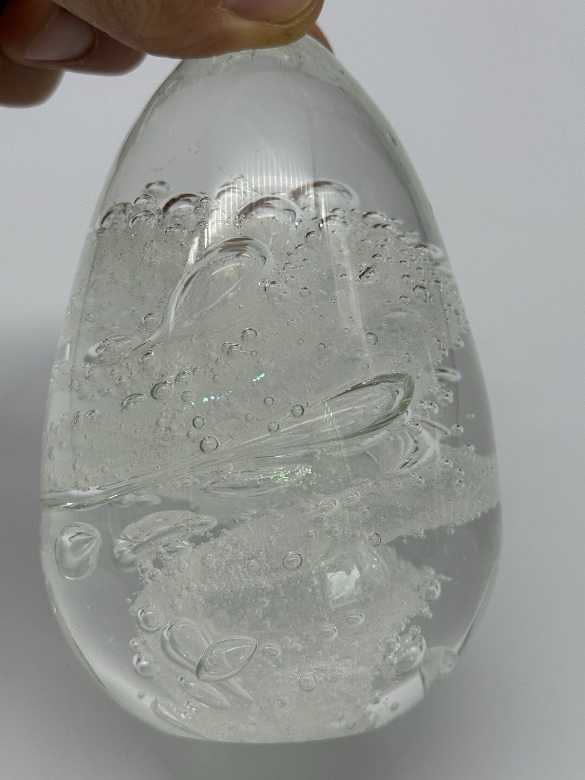 Rollin Karg Art Mary Jane Teall Award Glass Iridescent Paperweight 5.5” 2 lbs.