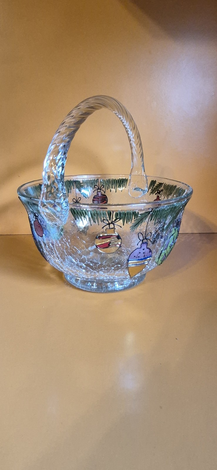 Romania Crystal Clear Hand crafted crystal basket pottery glass decorative