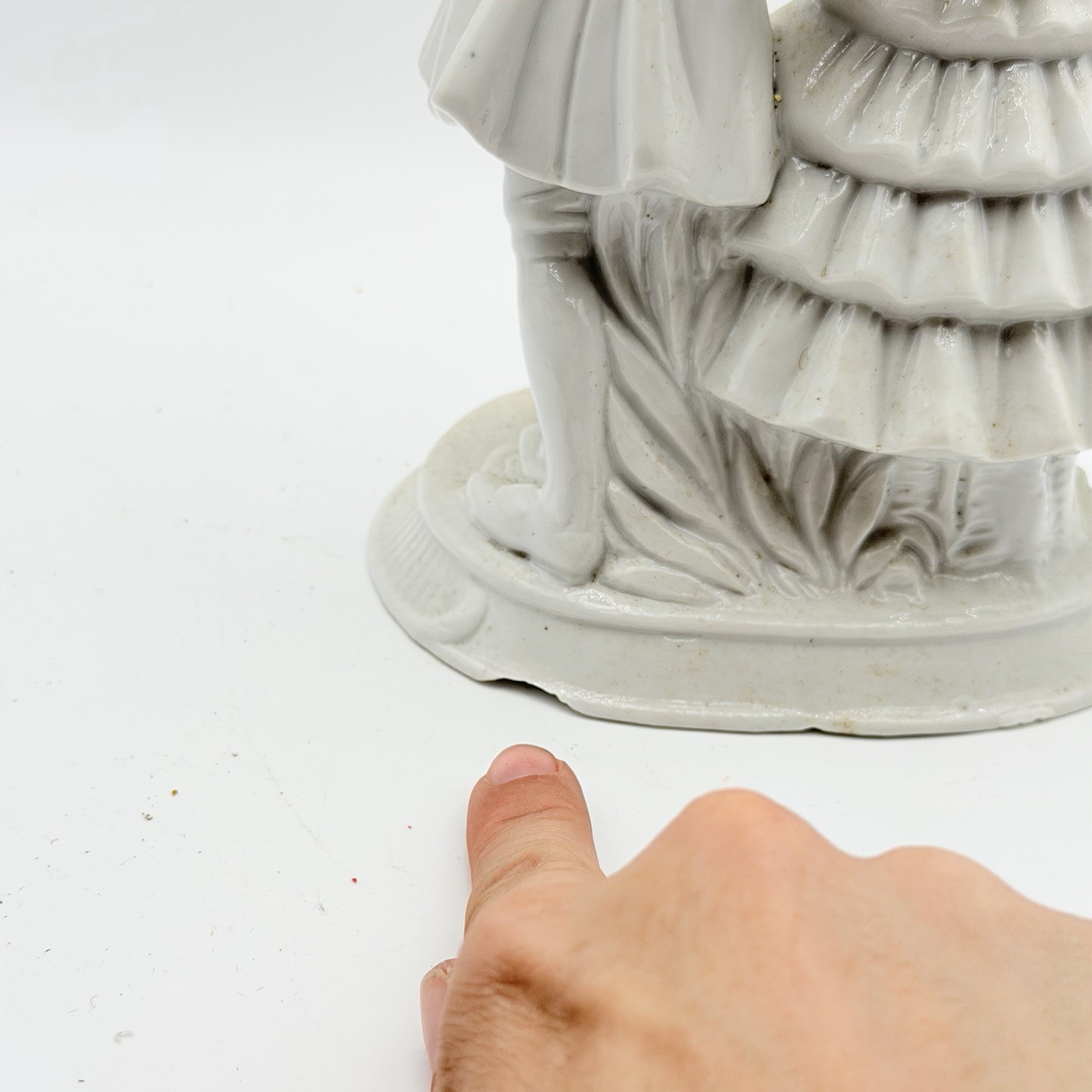 Made In Italy Signed Figure Rococo Man & Woman Dancing Gloss White