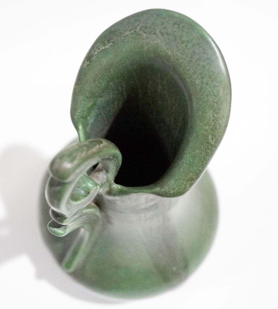 HAMPSHIRE POTTERY Matte Green Pitcher Arts & Crafts Era c.1905