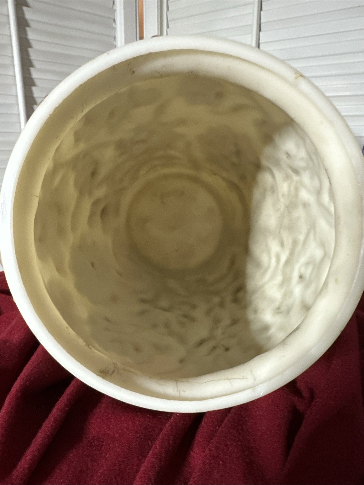 Antique Consolidated Glass Company Poppy Pattern Vase . 10.5” Cream And Brown