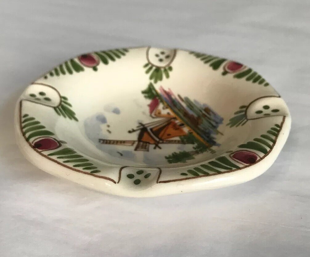 Vintage DP Delft Art Pottery Small Ashtray~Coin~Change Holder~Windmill