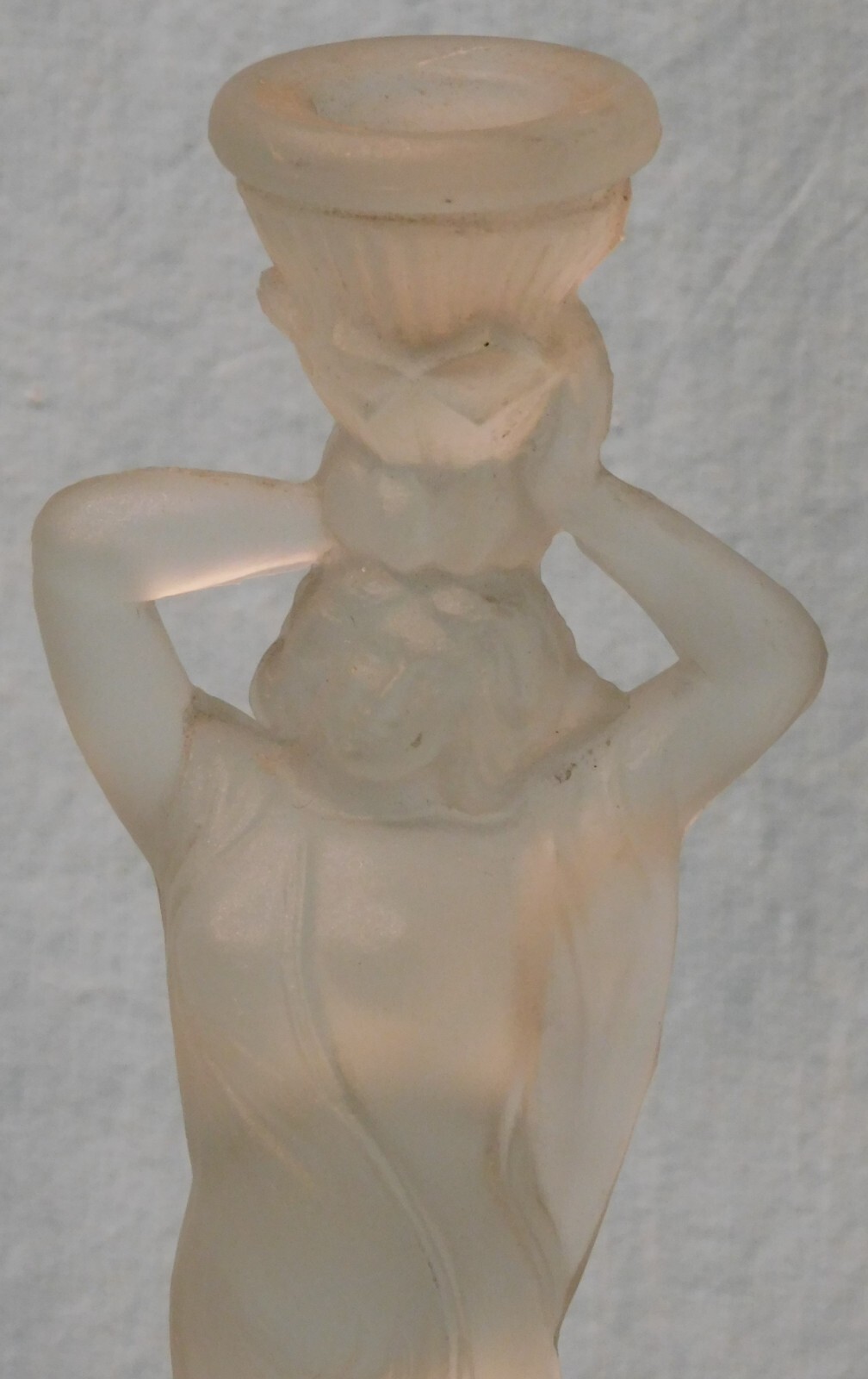 Nude Woman Candle Stick Holder Clear Frosted