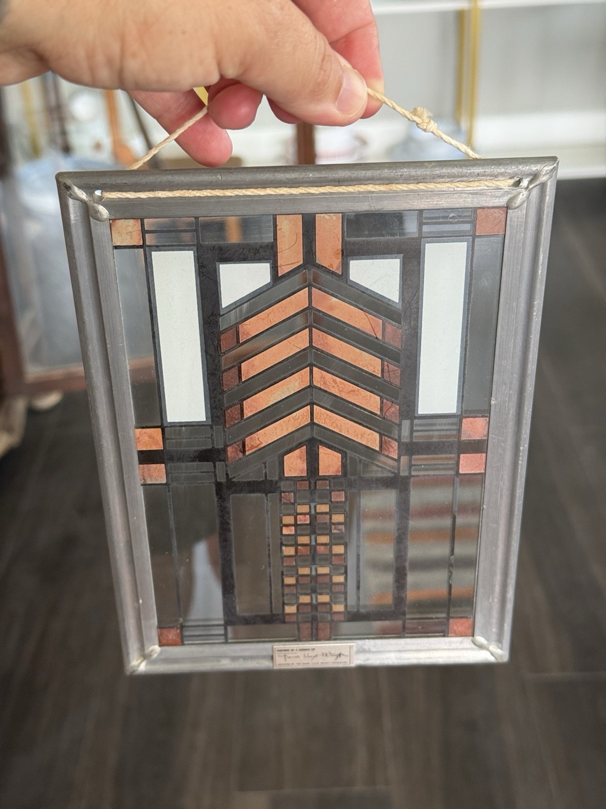 Frank Lloyd Wright Collection Autumn Sumac Stained Glass Suncatcher Panel VTG