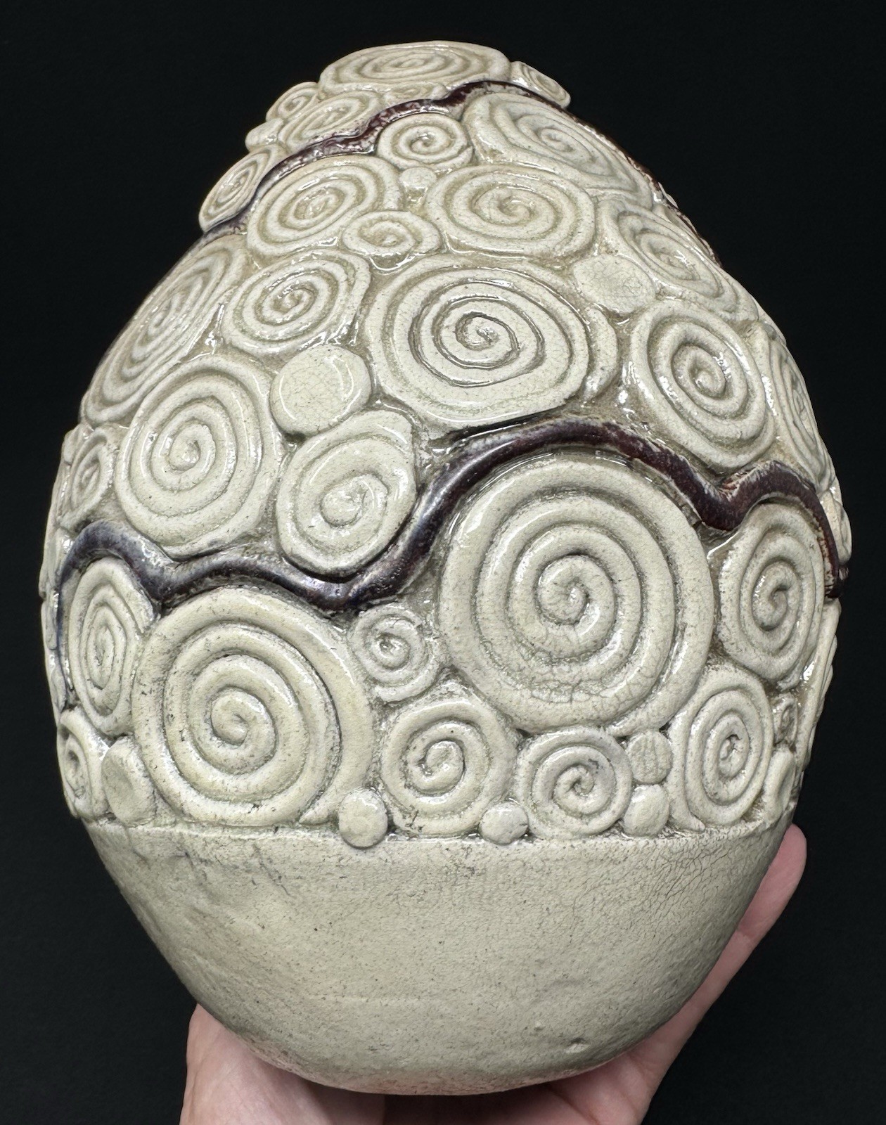 Signed Studio Art Pottery Coil Pottery Bowl / Vase