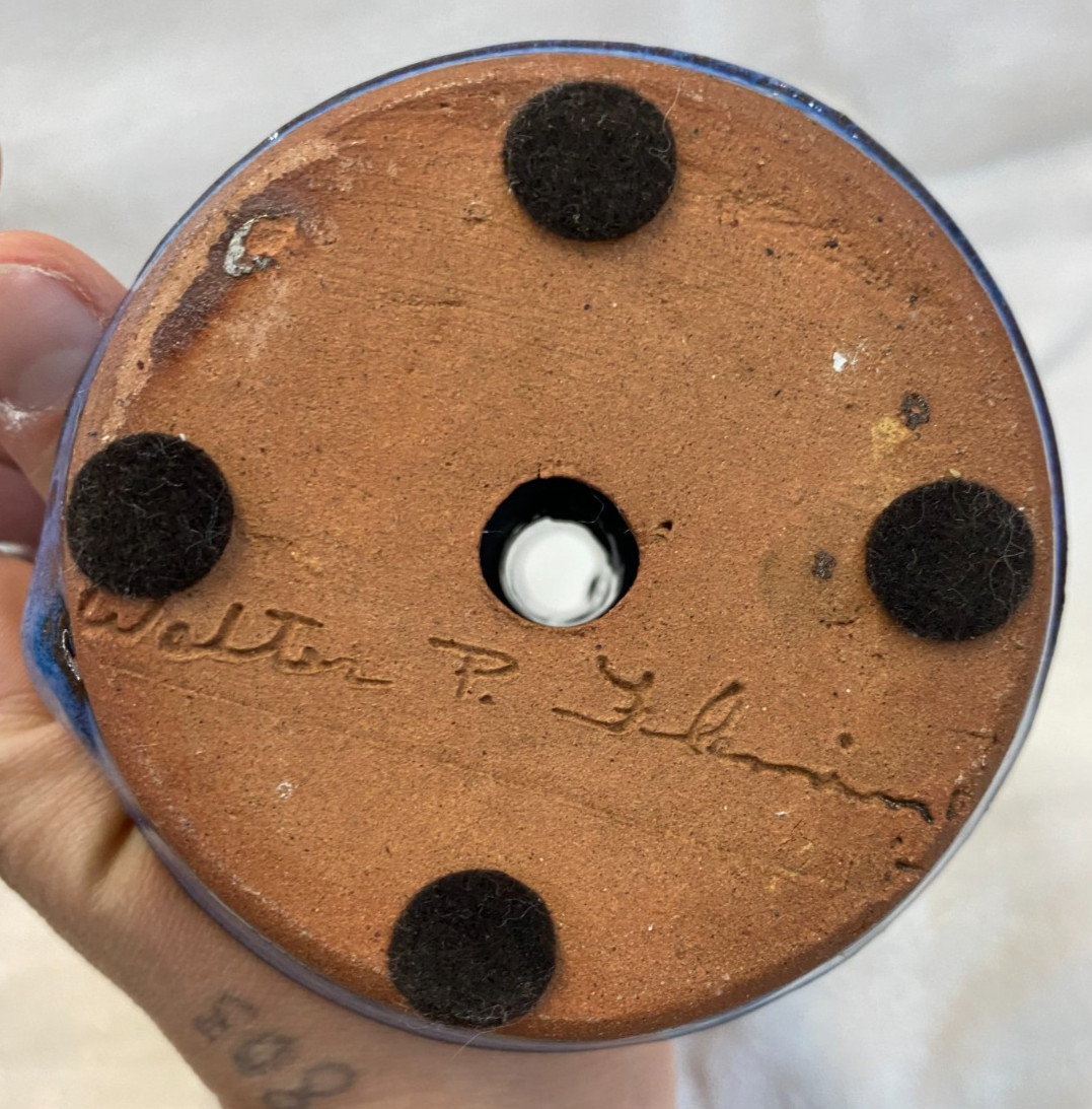 Walter P. Fleming Southern Primitive Folk Art Pottery Face Candle