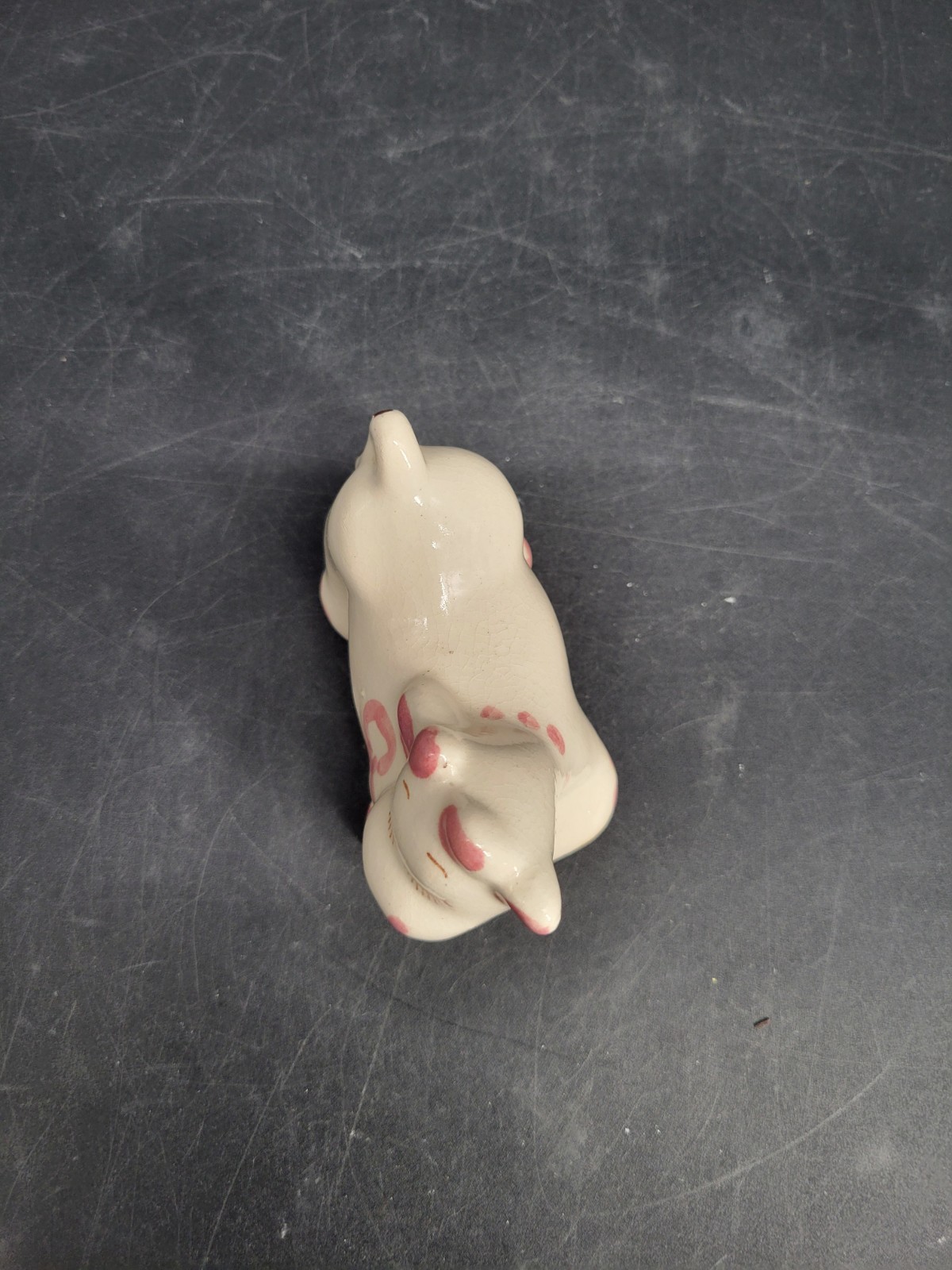 Vtg 1950’s Rio Hondo Pottery California Mama Cow Figurine Eyelashes Pink Ribbon