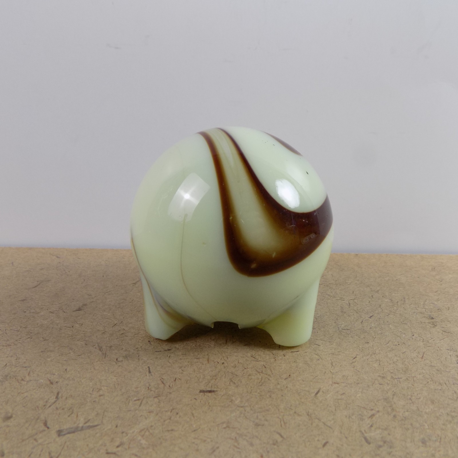 Vintage Art Deco Akro Agate Slag Glass Orb Lighter Case UV Glows Art Deco