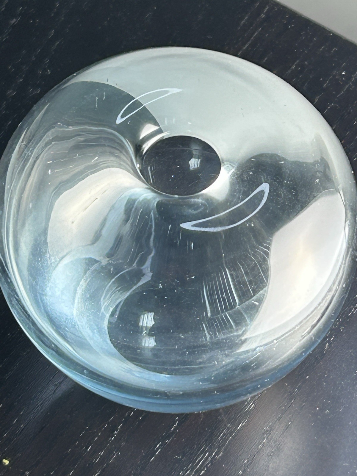 Holmegaard MCM Light Blue “Rondo” Bud Vase 3.5” Hand Blown Signed 1959 Denmark