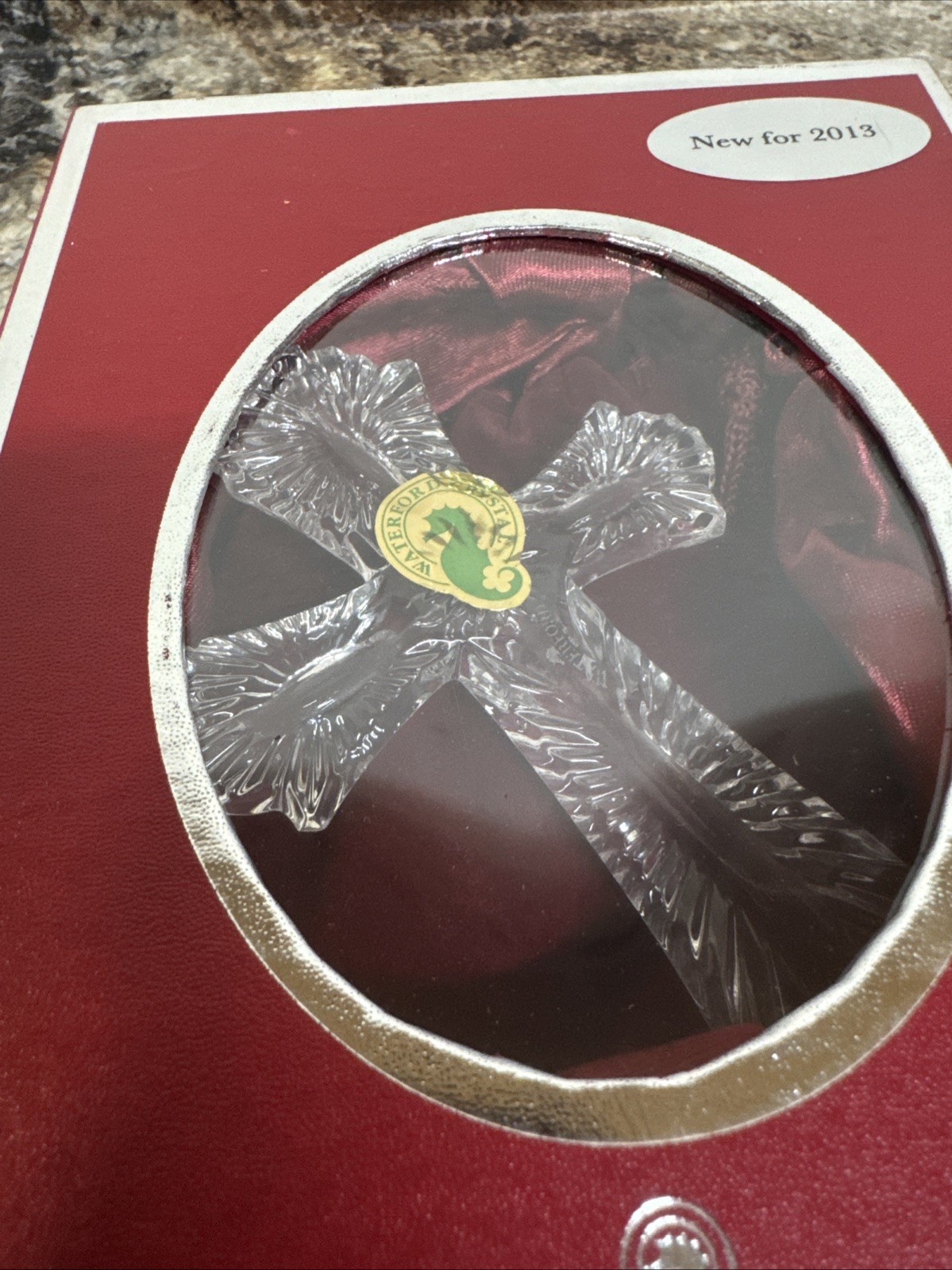 Waterford Crystal 2013 Annual Cross Ornament with Enhancer NEW in Box 160057