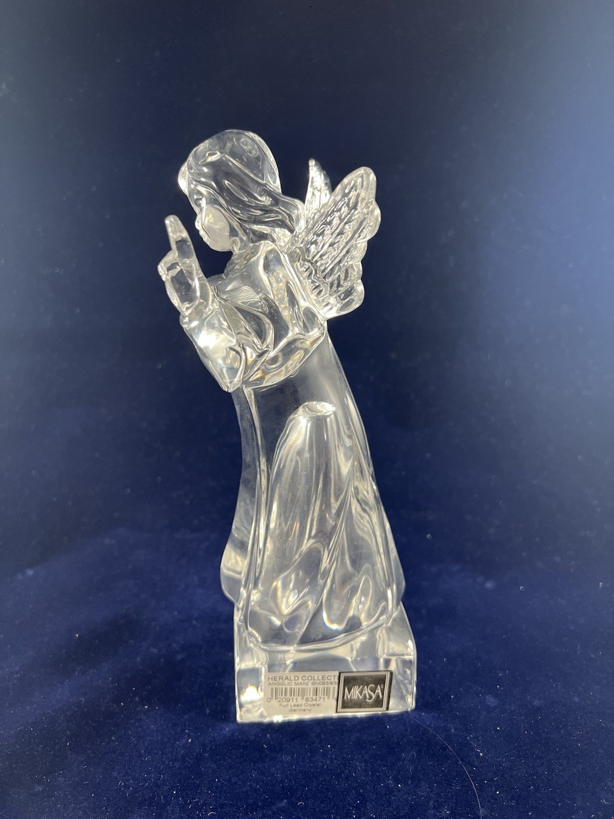Mikasa Herald Collection Angelic Mandolin Figurine Full Lead Crystal Germany