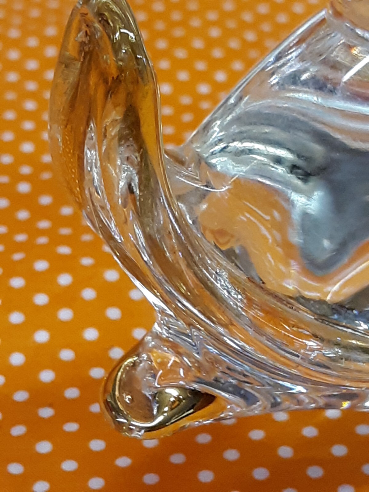 Vintage FORMIA Vetri Di Murano Glass Fish Made In Italy, clear, gold accents