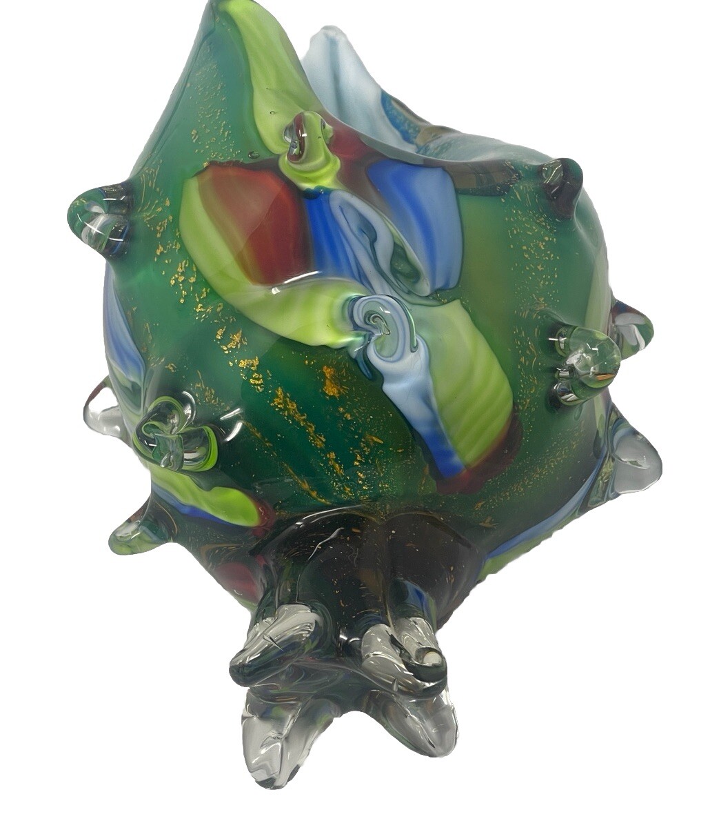 🐚 Murano Art Glass Conch Shell Sculpture – Large 5 lb Statement Piece