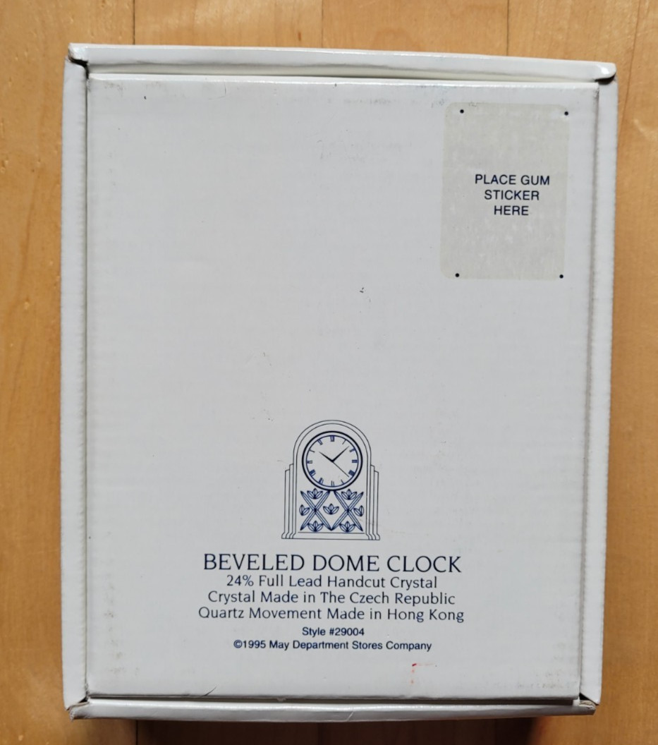 Royal Limited Crystal Beveled Dome Clock w/ Original box