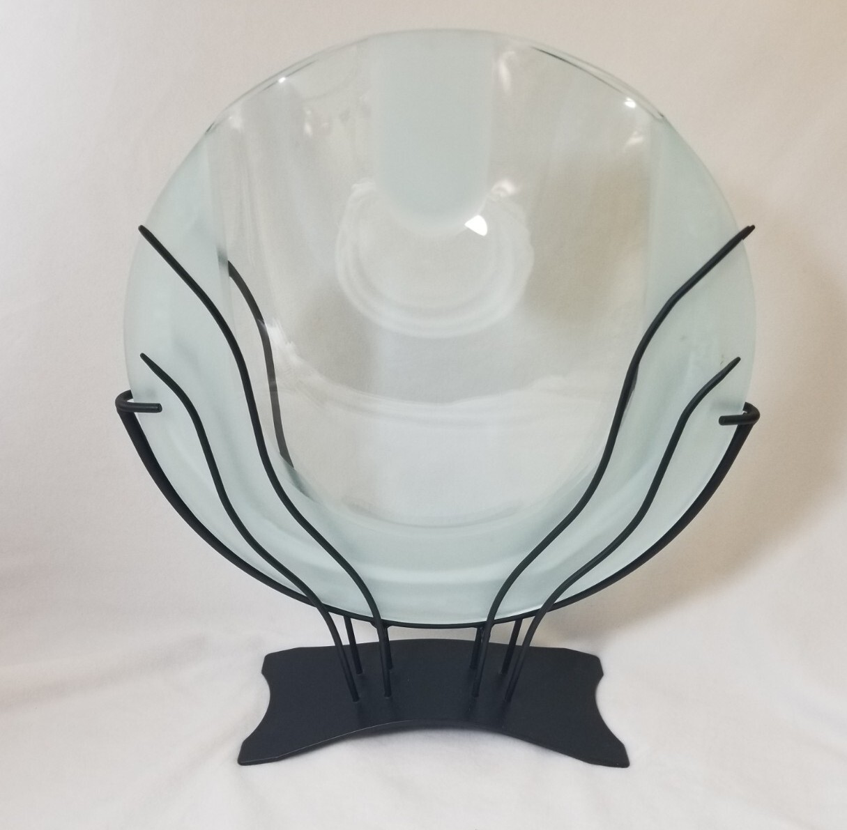 Art Clear Glass Flower Vase for Artificial Flowers Only with Metal Stand