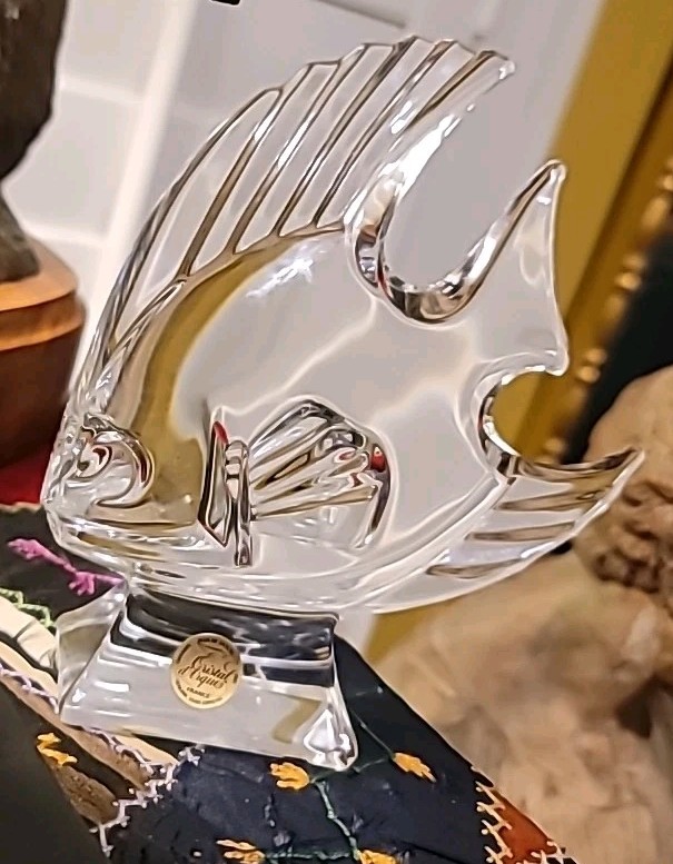 Paperweight Glass Cristal D’ Arques Fish Figurine Lead Crystal France 5 1/4″