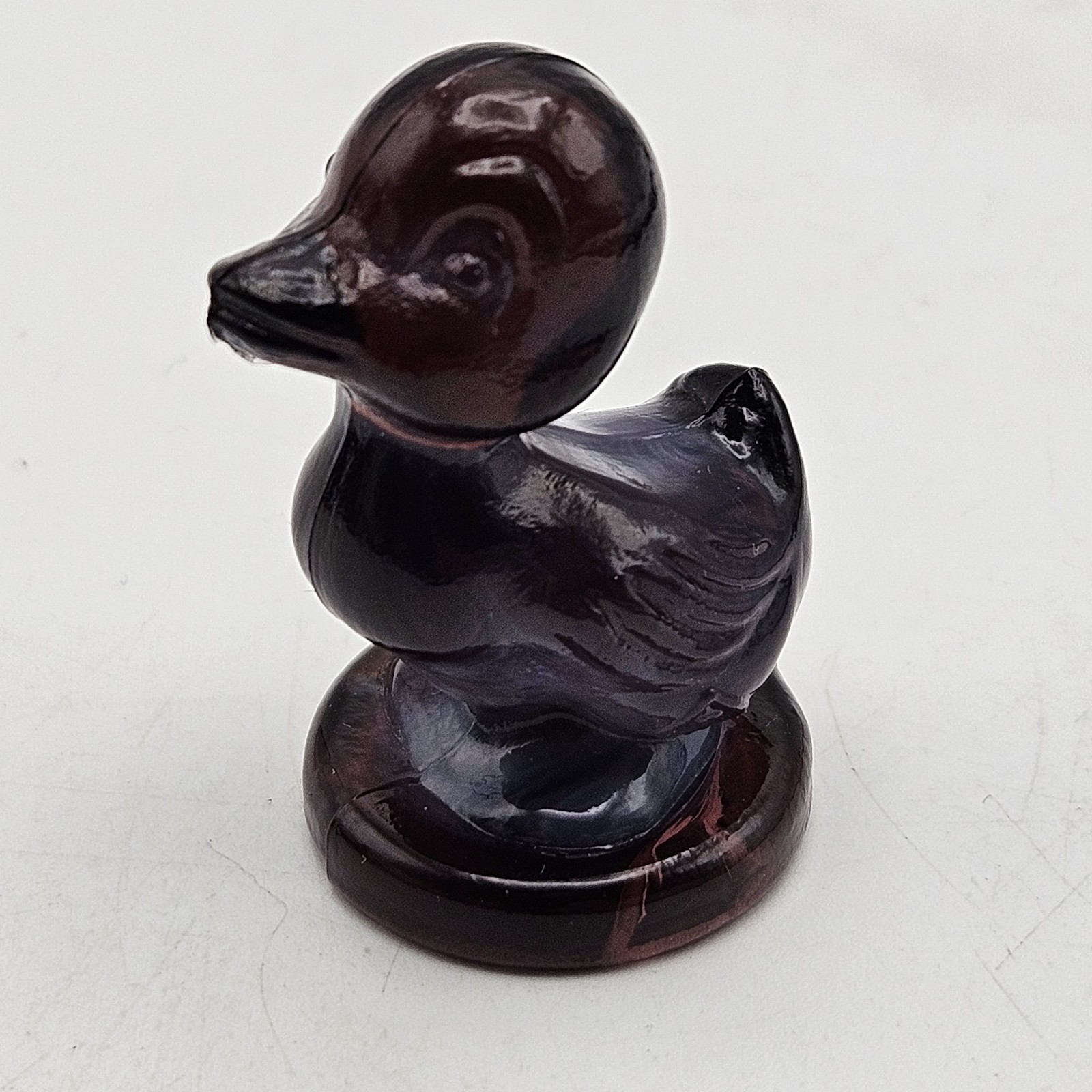 Boyds Glass ~ Debbie Duck Duckling ~ Mountain Haze Purple Slag